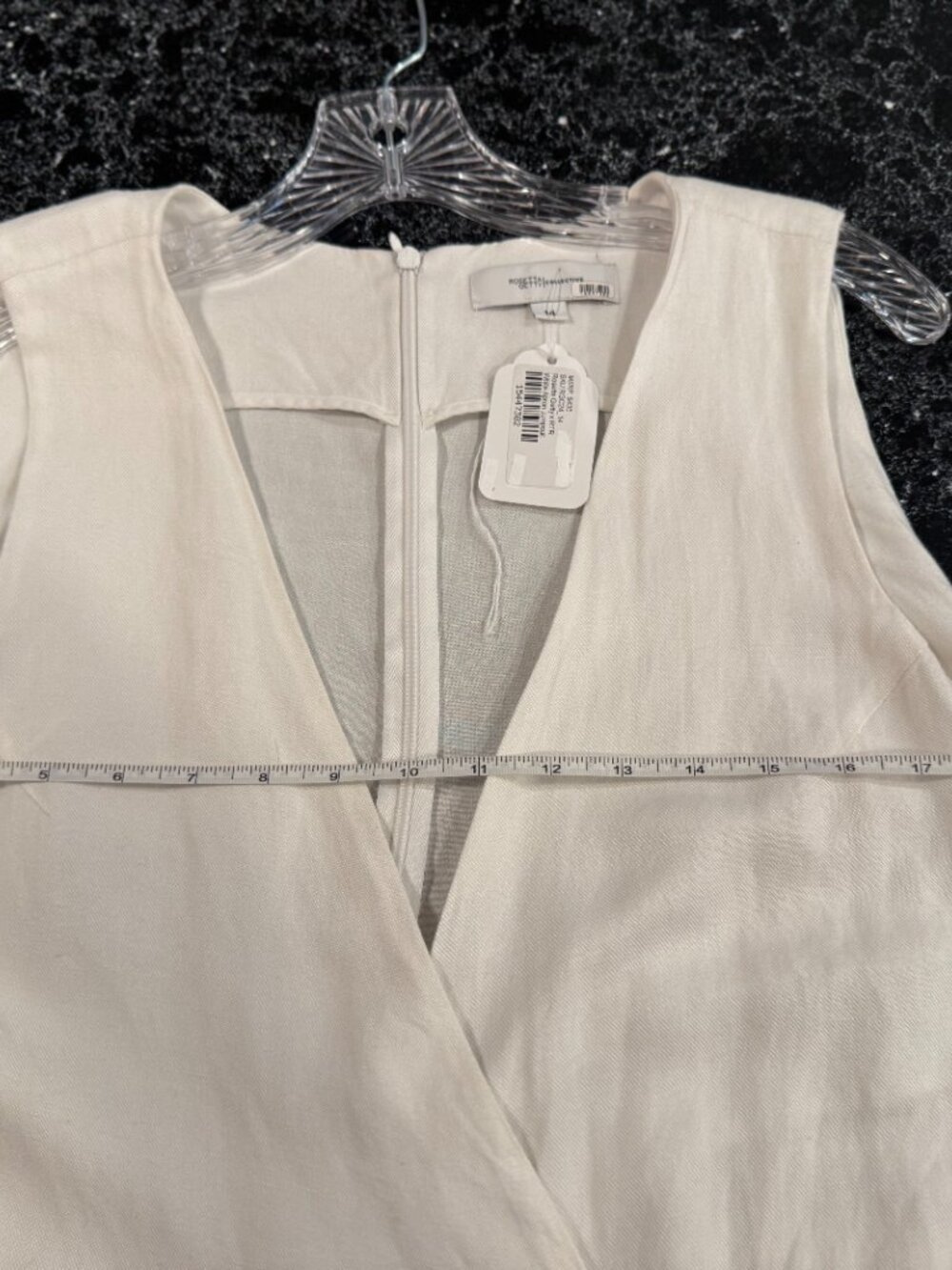Rosetta Getty Collective White Apron Jumpsuit Size 14 - Picture 9 of 12